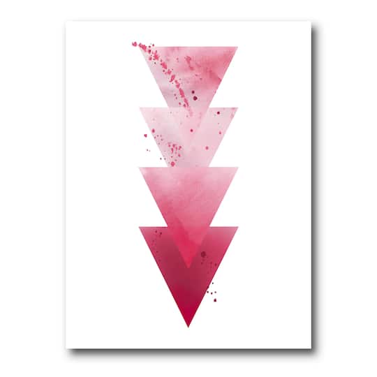 Designart - Red Triangles Abstract Geometric Art Composition